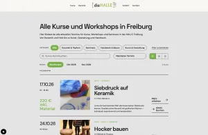 Kursübersicht der HALLE Website